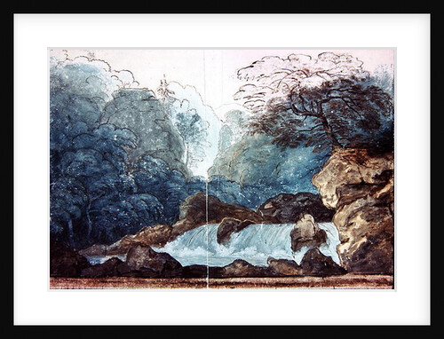 Waterfall in a wood, set design for a production of 'Undine', by Karl Friedrich Schinkel