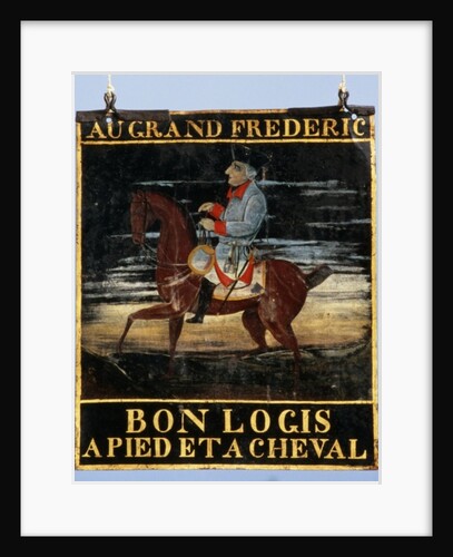 Signpost with Frederick the Great on Horseback for the Inn Le Cadiot by German School