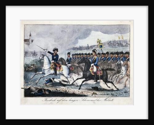 Frederick the Great on his White Horse near Molwitz, 1741 by German School