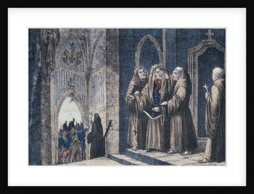 The Monks covering the King with a drape in the Camenz Convent by School German