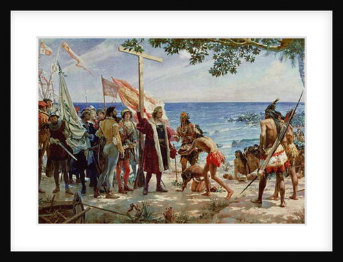 The Disembarkation of Christopher Colombus on the Island of Guanahani in 1492, c.1890 by Jose Garnelo y Alda