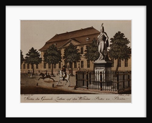 Statue of General von Ziethen in Wilhelm Platz, Berlin by School German