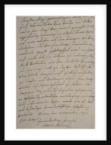 A letter from Maria Theresa to King Frederick II asking for his support for the imperial election of her husband Francis I, 11th November 1740 by Maria Theresa of Austria