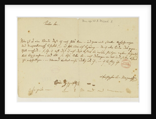 Letter from Mozart to a freemason, January 1786 by Wolfgang Amadeus Mozart