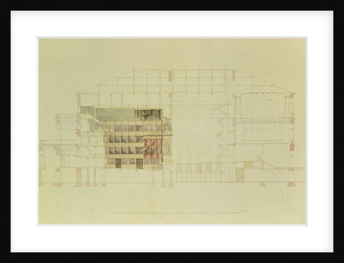 Plan for the Dresden Royal Theatre, c.1838 by Gottfried Semper