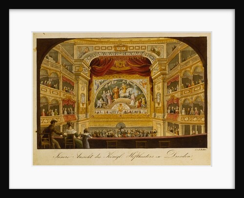 The interior of the royal theatre at Dresden, c.1845 by J.C.A. Richter