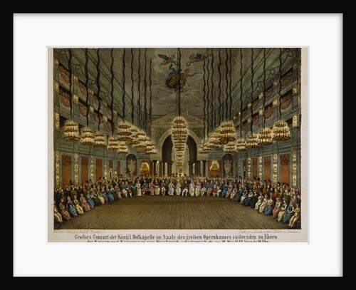 Concert of the royal band in the auditorium of the Dresden Opera House in honour of the imperial couple, 1812 by German School