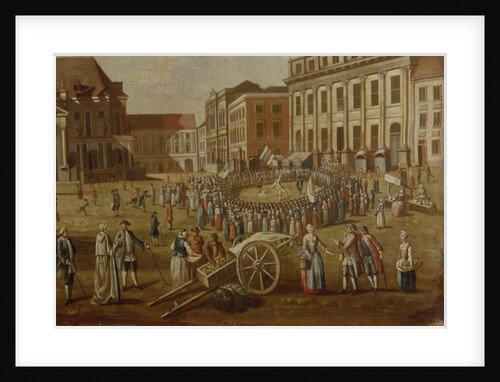 Street performers in the Alter Markt, 1771 by German School