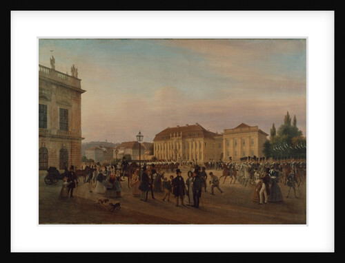 Parade before the royal palace, 1839 by Wilhelm Bruecke