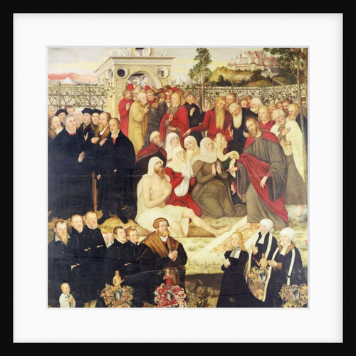 Reformers' group at a miracle by Lucas the Younger (after) Cranach