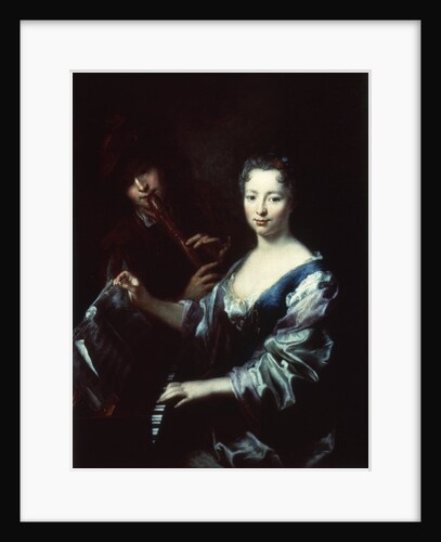 Lady playing a spinet and a flautist by Antoine Pesne