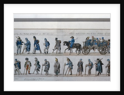 The return of the defeated French army from Russia in 1813 by German School