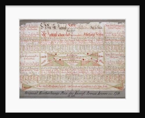 Original arrangement plan for the Royal Prussian Army, 1736 by German School
