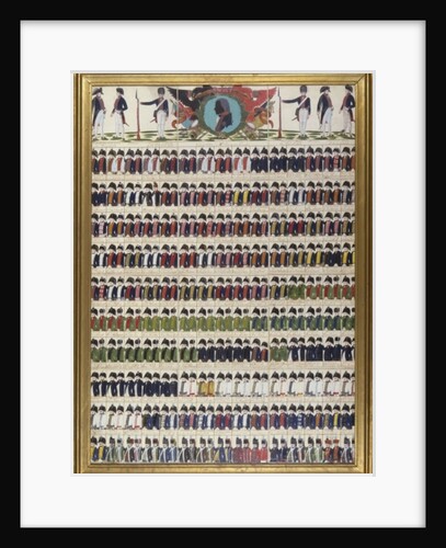 New uniform designs for the Royal Prussian Army, 1799 by German School