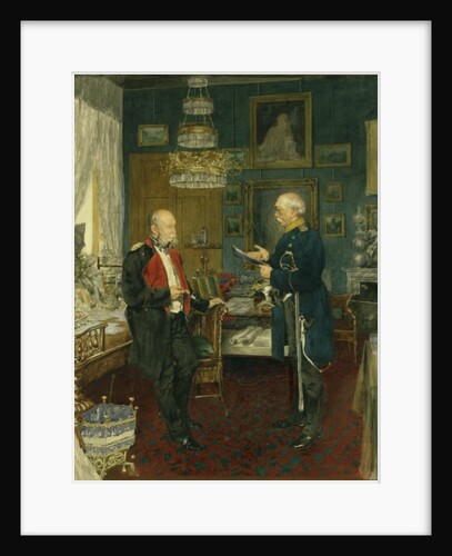 Bismarck with Emperor Wilhelm I in a room in the Unter den Linden palace, Berlin by Konrad Siemenroth