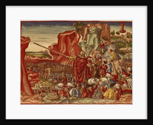 Moses parting the Red Sea, image from the Luther Bible by German School
