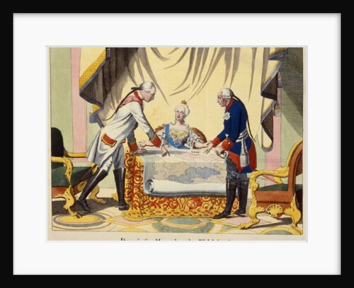 Joseph II of Austria, Catherine the Great of Russia and Frederick II of Prussia, 1772 by German School