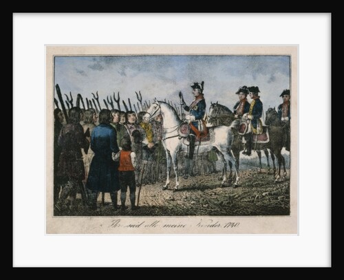 Frederick the Great with the farmers by German School