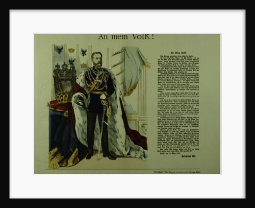 Copy of a declaration from Frederick III to his subjects, 12th March 1888 by German School