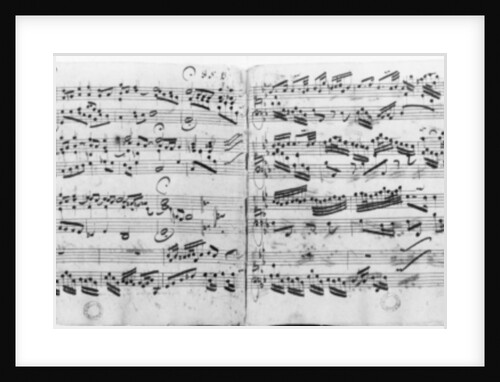 Autograph of the partita 'Sei gegruesset, Jesu guetig' by Johann Sebastian Bach