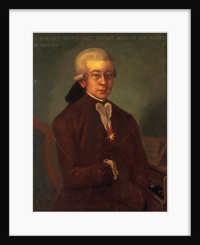 Portrait of Wolfgang Amadeus Mozart wearing the Order of the Golden Spur, 1777 by Austrian School