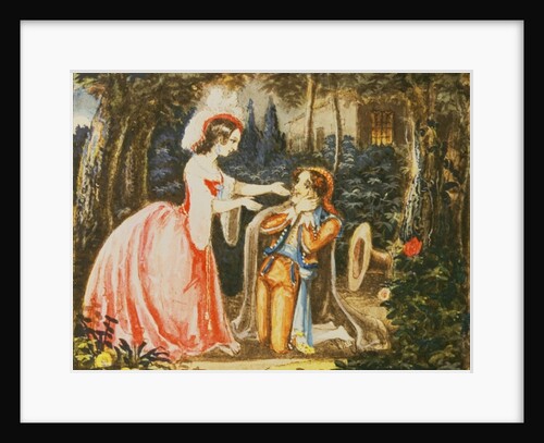Count Almaviva kneels before his wife in contrition by Austrian School