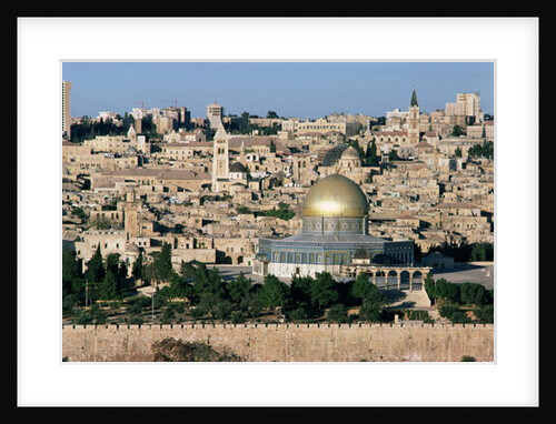 The Dome of the Rock, built AD 692, and the city beyond by Islamic School