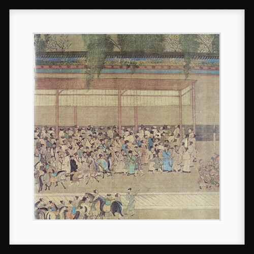 Ancient Chinese Waiting for Examination Results, facsimile of original Chinese scroll by School Chinese