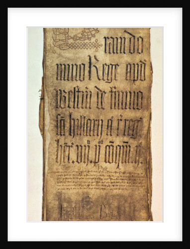 Title page of the King's Bench plea roll for Hilary Term, 1487 by English School