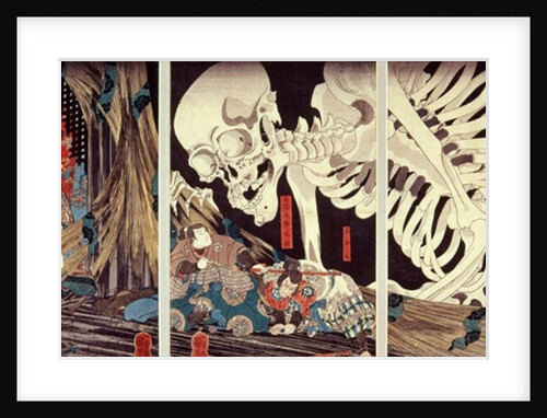 Mitsukini Defying the Skeleton Spectre, c.1845 by Utagawa Kuniyoshi