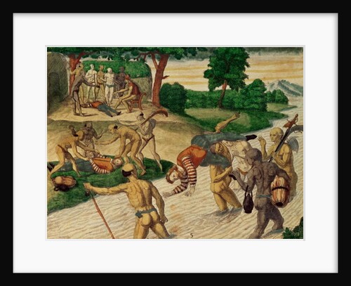 South American Indians drowning Spaniards to see if they are immortal by Theodor de Bry