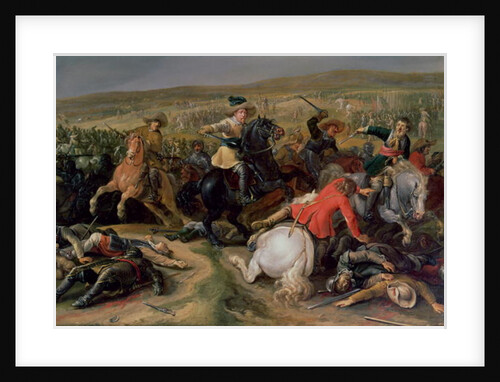 Gustavus II Adolphus, King of Sweden leading a cavalry charge at the Battle of Lutzen, 1632 by Anonymous Anonymous