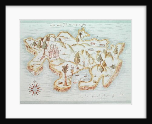 Map of the island of Martinique, 1599 by Samuel de Champlain