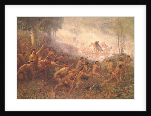 The Shooting of General Braddock at Fort Duquesne, Pittsburgh in 1755 by Edwin Willard Deming
