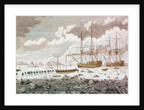The Racehorse and the Carcass, under the command of Constantine John Phipps, Lord Mulgrave, stuck in ice at Spitzbergen on their voyage to find a northern route to India by Anonymous