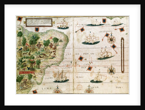Brazil from the 'Miller Atlas' by Pedro Reinel, c.1519 by Portuguese School