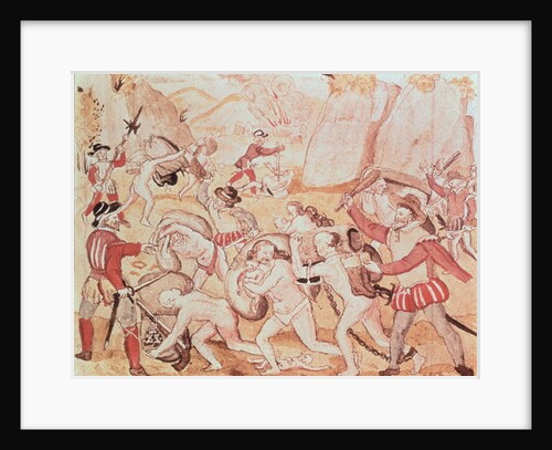 The Massacre of Indians at Cholula on the Orders of Cortes, 1519 by Anonymous