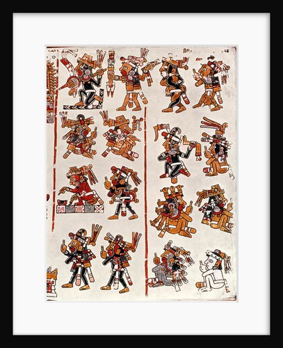 Mexican codex showing the genealogy of the Aztec civilisation by Mexican School