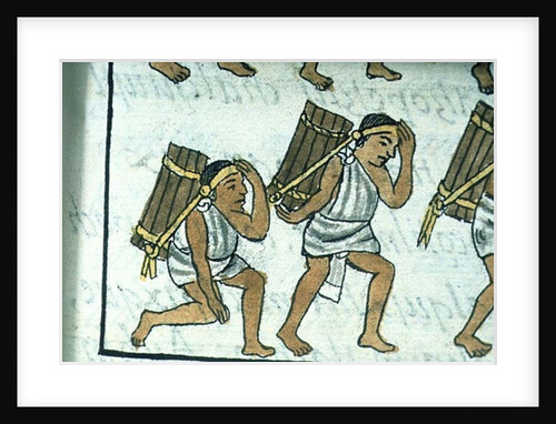 Ms Palat. 218-220 Book IX Aztec porters by Spanish School
