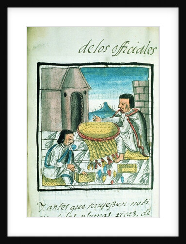 Ms Palat. 218-220 Book IX Aztec feather artisans at work by Spanish School