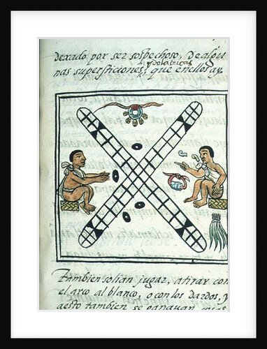 Aztec men gambling Patoli by Spanish School