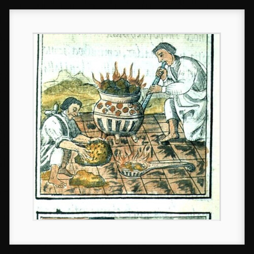 Ms Palat. 218-220 Book IX Melting and casting gold in the Aztec empire by Spanish School