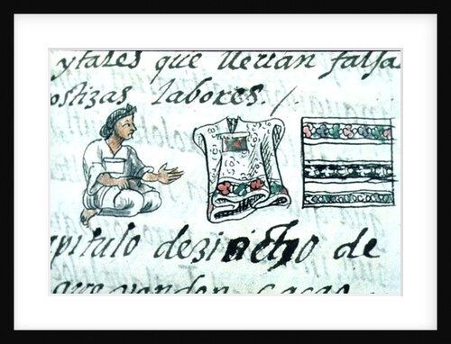 Ms Palat. 218-220 Book IX An Aztec merchant selling cloaks by Spanish School