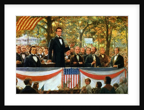Abraham Lincoln and Stephen A. Douglas debating at Charleston, Illinois on 18th September 1858, 1918 by Robert Marshall Root