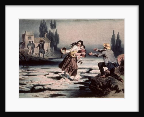 Eliza crossing the ice floes of the Ohio river to freedom by Adolphe Jean-Baptiste Bayot
