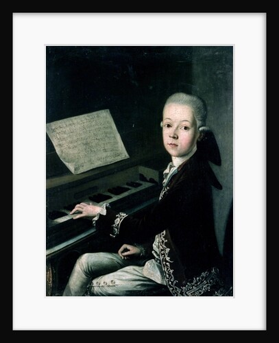 Portrait of Carl Graf Firmian at the piano, formerly thought to be Wolfgang Amadeus Mozart by Franz Thaddaus Helbling