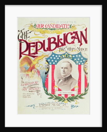 The Republican Two Step and March, song sheet dedicated to William McKinley, 1896 by American School
