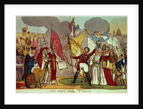 The Holy War - A Vision, satirical cartoon of the struggle for Catholic Emancipation in Ireland, 1826 by English School