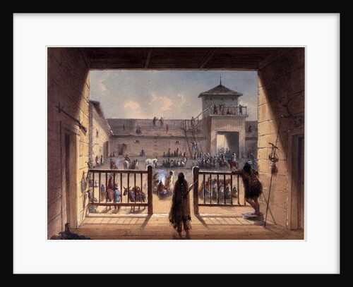 Interior of Fort Laramie, 1858-60 by Alfred Jacob Miller