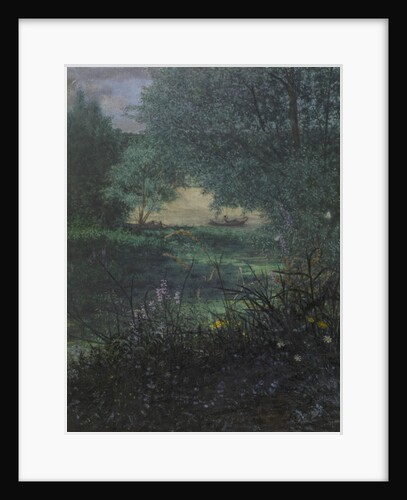 Fisherman on a Pond with Willow Trees, 1865 by Leon Bonvin